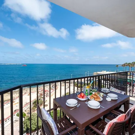 Islet Promenade Seafront With Large Corner Terrace By Getawaysmalta Apartment St. Paul's Bay